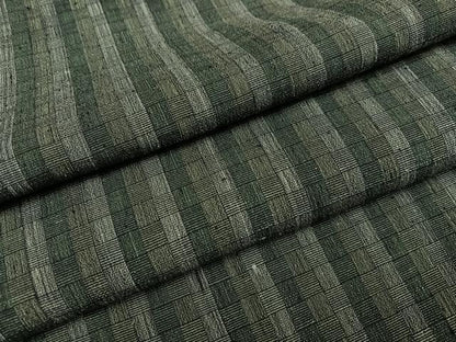 平和屋着物●上質な紬　網代織　間道　正絹　逸品　AABJ9343ph