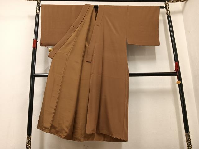 平和屋着物●男性　色無地　丁字染色　正絹　逸品　AABJ9346ph