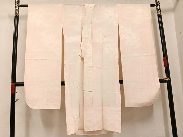 平和屋着物●振袖用長襦袢　無双仕立て　草花地紋　暈し染め　正絹　逸品　AABJ9349ph