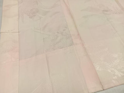 平和屋着物●振袖用長襦袢　無双仕立て　草花地紋　暈し染め　正絹　逸品　AABJ9349ph