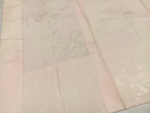 平和屋着物●振袖用長襦袢　無双仕立て　草花地紋　暈し染め　正絹　逸品　AABJ9349ph