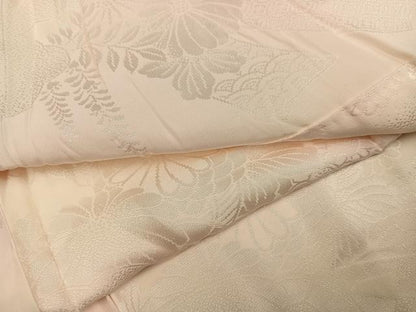平和屋着物●振袖用長襦袢　無双仕立て　草花地紋　暈し染め　正絹　逸品　AABJ9349ph