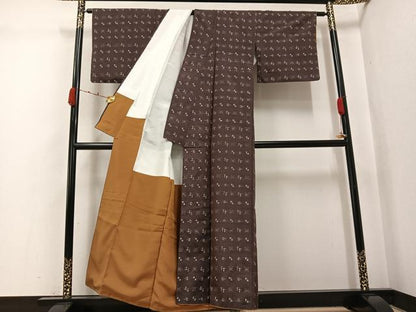 平和屋着物●上質な紬　琉球絣文様　正絹　逸品　AABJ9350ph