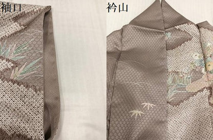 平和屋着物●訪問着　松竹梅風景文　丹後ちりめん　反端付き　正絹　逸品　AABJ9353ph