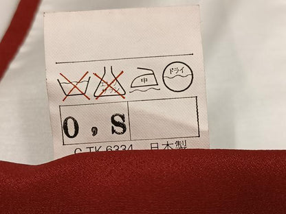 平和屋着物●小振袖　二尺袖　色無地　紅海老茶色　洗える着物　AABJ9356ph