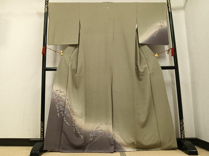 平和屋着物●訪問着　草花文　暈し染め　やまと誂製　正絹　逸品　AABJ9358ph