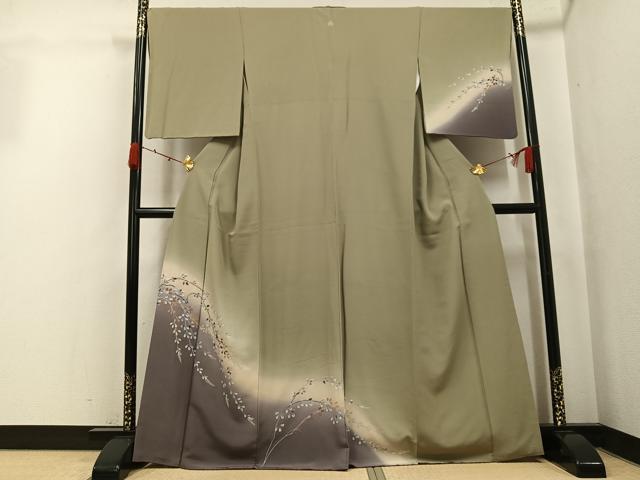 平和屋着物●訪問着　草花文　暈し染め　やまと誂製　正絹　逸品　AABJ9358ph