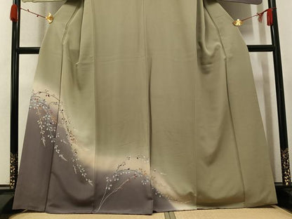 平和屋着物●訪問着　草花文　暈し染め　やまと誂製　正絹　逸品　AABJ9358ph