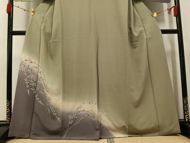 平和屋着物●訪問着　草花文　暈し染め　やまと誂製　正絹　逸品　AABJ9358ph