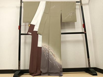 平和屋着物●訪問着　草花文　暈し染め　やまと誂製　正絹　逸品　AABJ9358ph