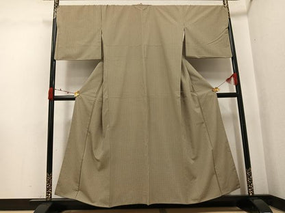 平和屋着物●お召　網代文　正絹　逸品　AABJ9359ph