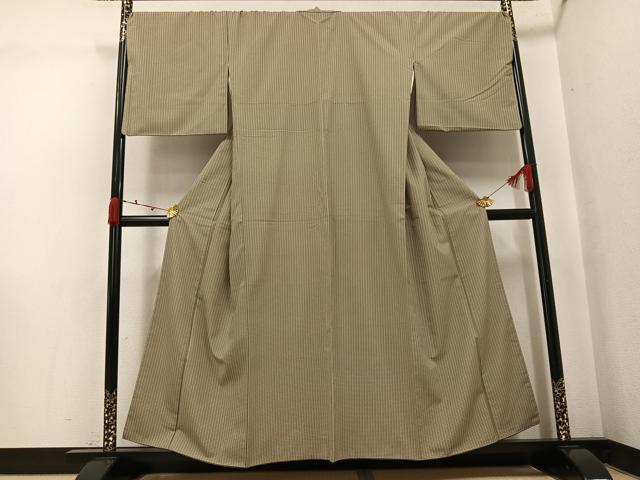 平和屋着物●お召　網代文　正絹　逸品　AABJ9359ph