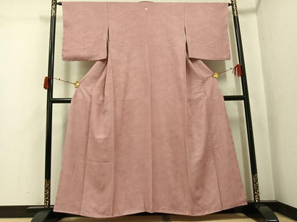 平和屋着物●上質な色無地　立波地紋　ときがら茶色　正絹　逸品　未使用　AABJ9360ph