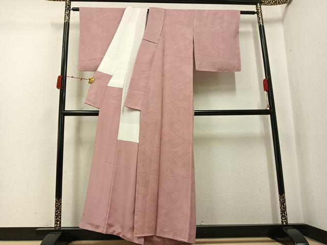 平和屋着物●上質な色無地　立波地紋　ときがら茶色　正絹　逸品　未使用　AABJ9360ph