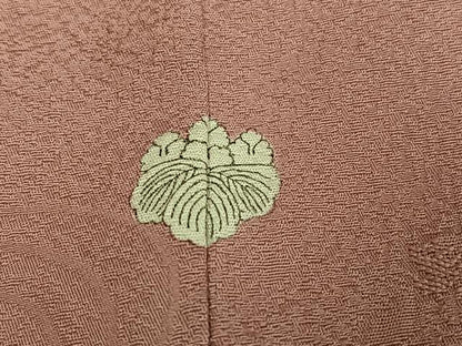 平和屋着物●上質な色無地　立波地紋　ときがら茶色　正絹　逸品　未使用　AABJ9360ph