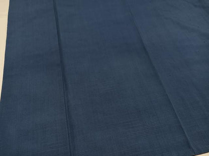 平和屋着物●上質な紬　色無地　鉄御納戸色　正絹　逸品　AABJ9363ph