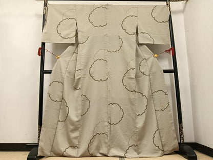 平和屋着物●世界的友禅作家　千地泰弘　小紋　雪輪文　正絹　逸品　AABJ9364ph