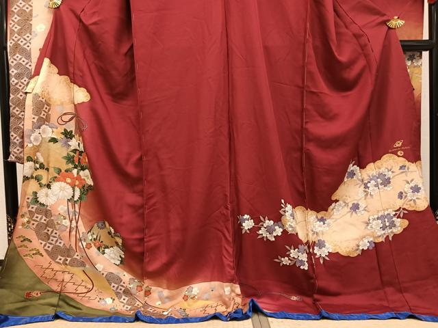 平和屋着物●ファッションブランド　hiromichi nakano　ヒロミチナカノ　振袖　草花文　金彩　仮絵羽　正絹　逸品　未使用　AABJ9370ph