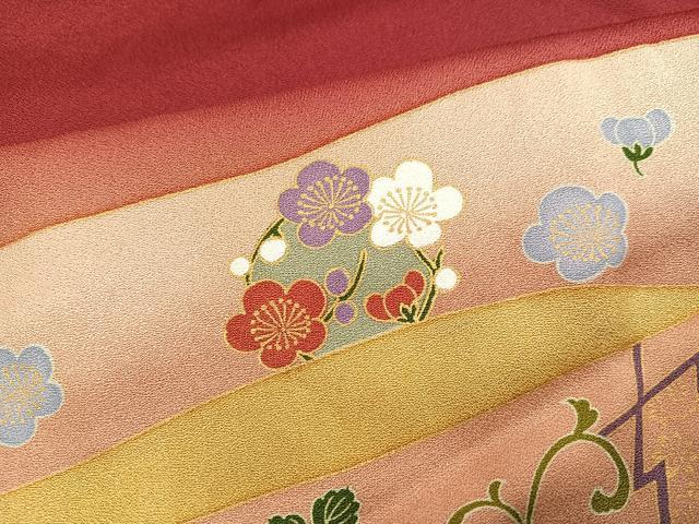 平和屋着物●ファッションブランド　hiromichi nakano　ヒロミチナカノ　振袖　草花文　金彩　仮絵羽　正絹　逸品　未使用　AABJ9370ph