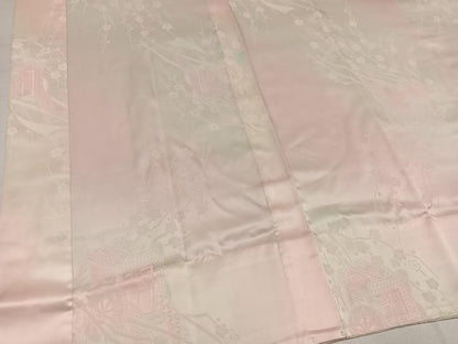 平和屋着物●振袖用長襦袢　御所車文　暈し染め　鈴乃屋扱い　正絹　逸品　AABJ9372ph