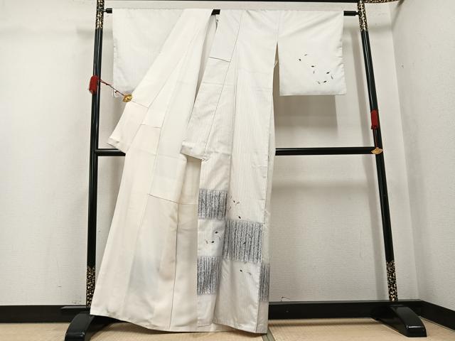 平和屋着物●訪問着　本場大島紬　染大島　枝葉文　暈し染め　金彩　正絹　逸品　AABJ9374ph