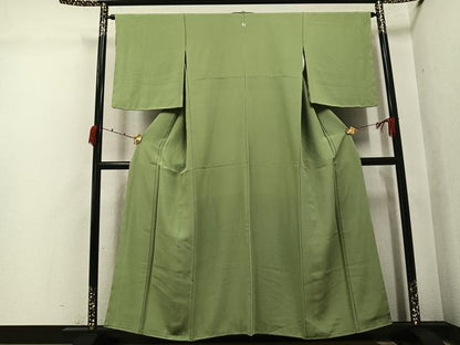 平和屋着物●上質な色無地　柳茶色　正絹　逸品　未使用　AABJ9375ph