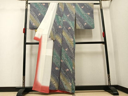 平和屋着物●世界的ファッションデザイナー 山本寛斎 kansaiブランド 小紋 辻が花 絞り 暈し染め 金彩 正絹 逸品 AABJ9376ph