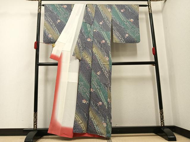 平和屋着物●世界的ファッションデザイナー 山本寛斎 kansaiブランド 小紋 辻が花 絞り 暈し染め 金彩 正絹 逸品 AABJ9376ph