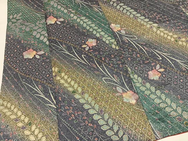 平和屋着物●世界的ファッションデザイナー 山本寛斎 kansaiブランド 小紋 辻が花 絞り 暈し染め 金彩 正絹 逸品 AABJ9376ph
