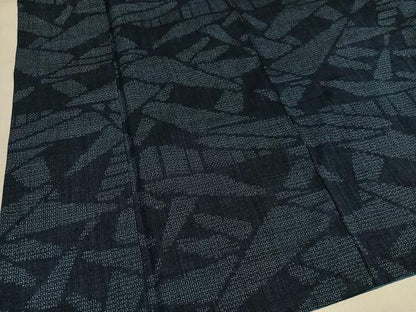 平和屋着物●結城紬　80亀甲　幾何学文様　正絹　逸品　AABJ9382ph