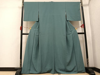 平和屋着物●上質な色無地　柳煤竹色　正絹　逸品　未使用　AABJ9384ph