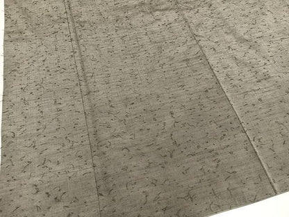 平和屋着物●男性　髭紬　色無地　生壁色　キングサイズ　正絹　逸品　AABJ9386ph