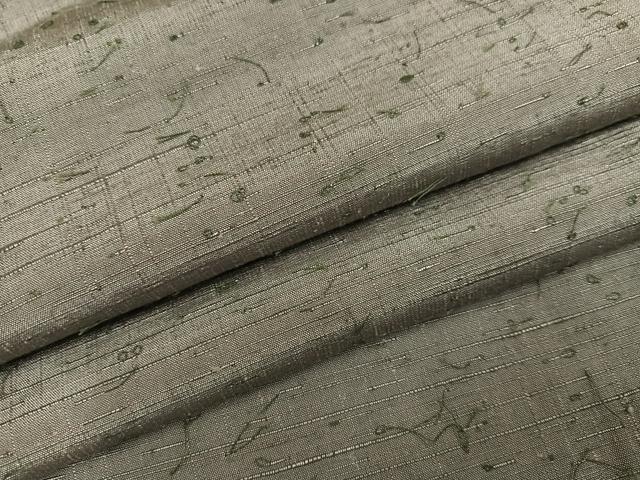 平和屋着物●男性　髭紬　色無地　生壁色　キングサイズ　正絹　逸品　AABJ9386ph