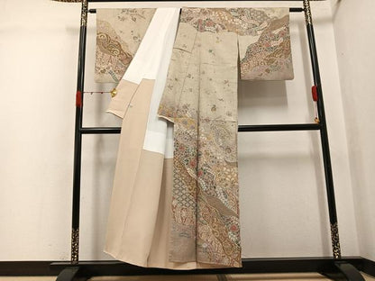 平和屋着物●訪問着　絞り　辻が花　金彩　正絹　逸品　AABJ9389ph