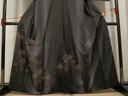 平和屋着物●訪問着　本場縞大島紬　藤花房　さが美扱い　正絹　逸品　AABJ9391ph