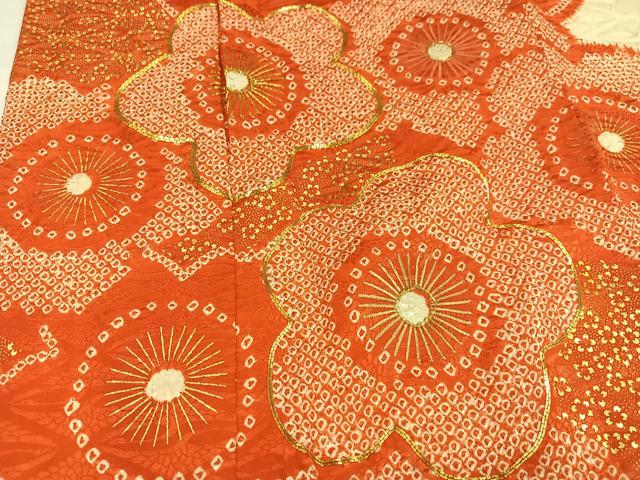 平和屋着物●豪華振袖　駒刺繍　絞り　梅　金彩　正絹　逸品　AABJ9399ph