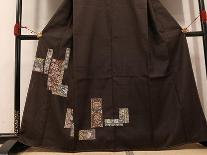 平和屋着物●　中国三大刺繍　汕頭刺繍　スワトウ刺繍　相良刺繍　訪問着　紬地　更紗文　正絹　逸品　未使用　AABJ9400ph