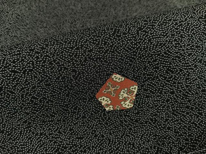 平和屋着物●上質な小紋　亀甲花文　黒地　正絹　逸品　未使用　AABJ9401ph