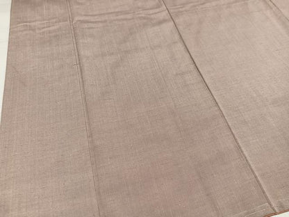 平和屋着物●上質な紬　色無地　枯野色　正絹　逸品　未使用　AABJ9403ph