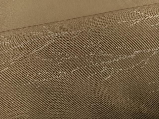 平和屋着物●上質な色無地　草木地紋　肥後煤竹色　正絹　逸品　AABJ9404ph