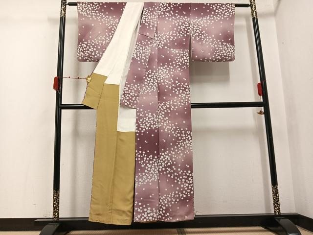 平和屋着物●上質な小紋　霞文　暈し染め　正絹　逸品　AABJ9405ph