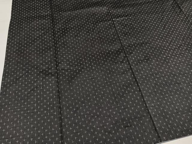 平和屋着物●上質な紬　十字絣　正絹　逸品　AABJ9407ph