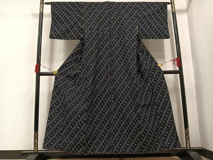 平和屋着物●久留米絣　綿　逸品　AABJ9409ph