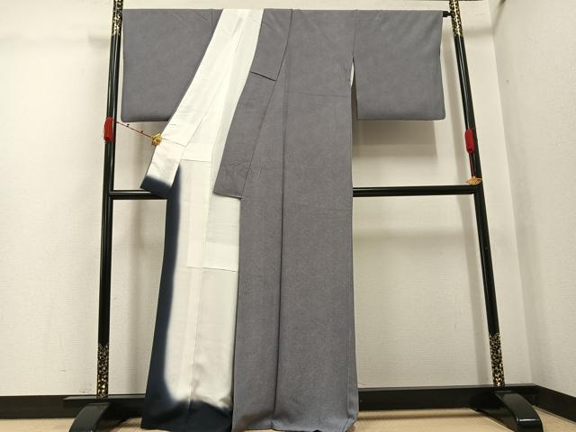 平和屋着物●庭野三樹夫　江戸小紋　極小鮫小紋柄　正絹　逸品　AABJ9410ph