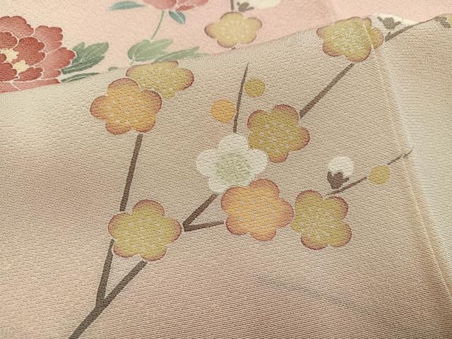平和屋着物●訪問着　友禅　枝花文　暈し染め　正絹　逸品　AABJ9412ph
