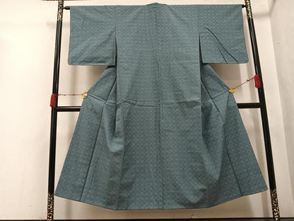 平和屋着物●上質な紬　幾何学文様　正絹　逸品　AABJ9417ph