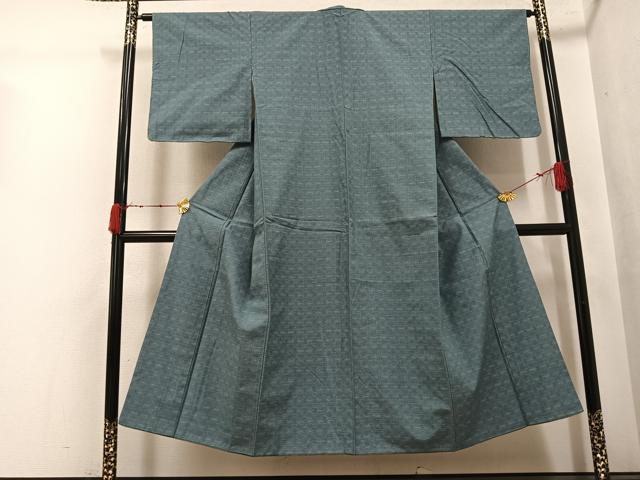 平和屋着物●上質な紬　幾何学文様　正絹　逸品　AABJ9417ph