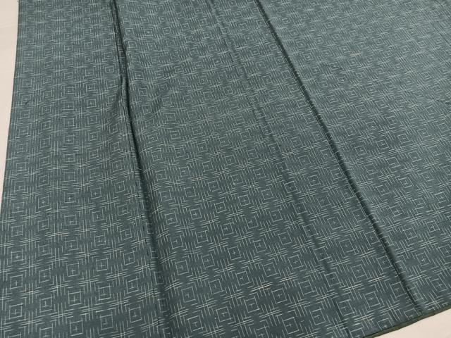 平和屋着物●上質な紬　幾何学文様　正絹　逸品　AABJ9417ph