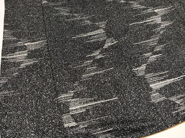 平和屋着物●上質な小紋　霞文　たたき染め　黒地　正絹　逸品　AABJ9418ph
