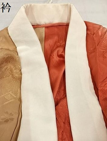 平和屋着物●振袖用長襦袢　無双仕立て　花車地紋　暈し染め　正絹　逸品　AABJ9421ph